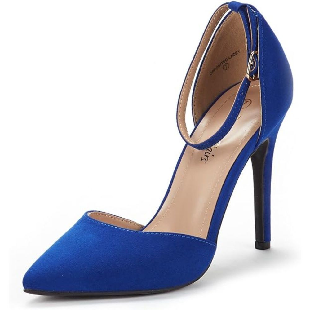 Women's Oppointed Lacey Pump Shoe Royal Blue TPR Rubber Sole